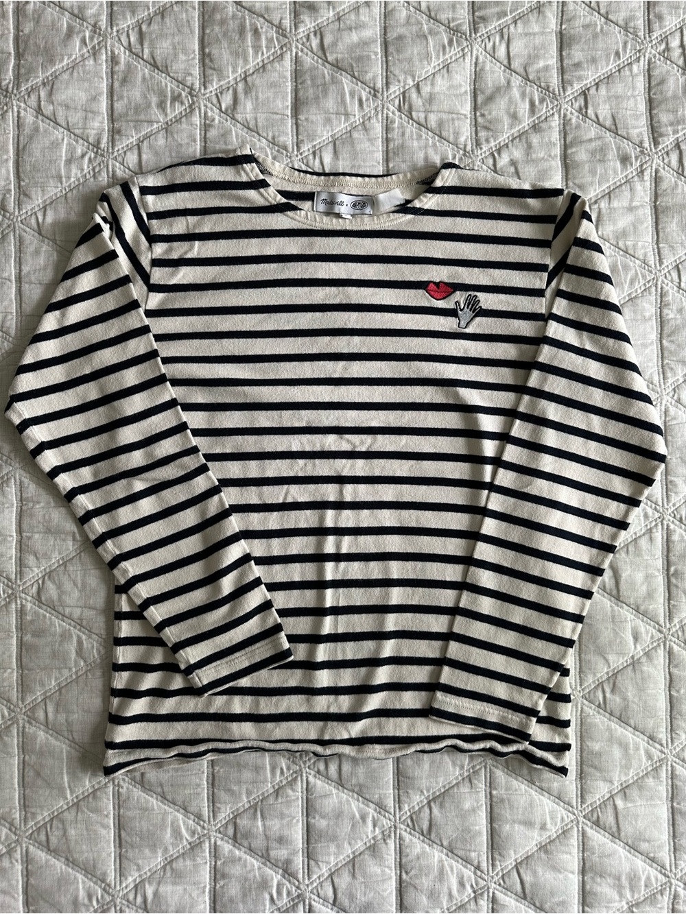 Madewell x Armor Lux Striped Long Sleeve Tee Size Small